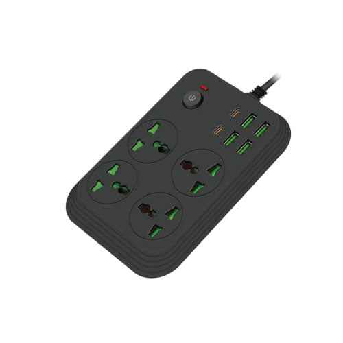 Cable Power Extension Z68 4 Power Sockets with 6 USB Ports 4.8A Auto Safety Power Strip and 2 Type C Ports