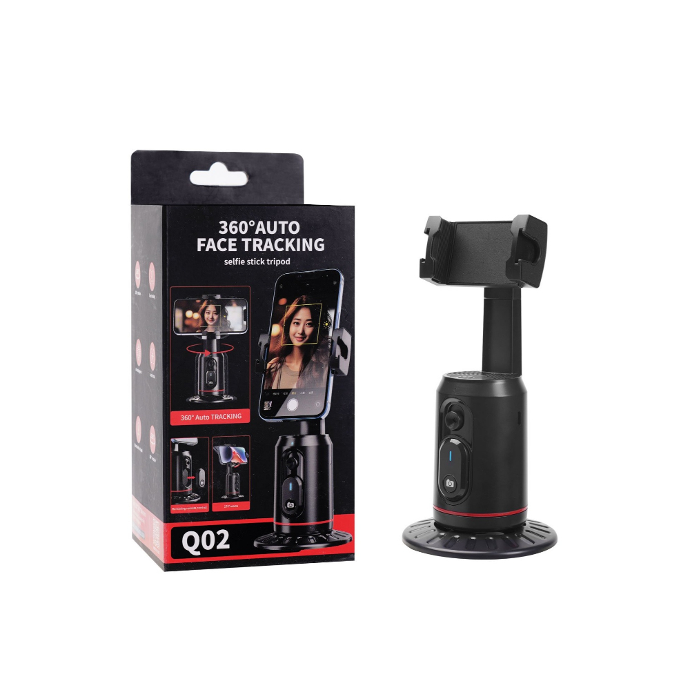 Selfie Stick Tripod 360 Auto Face Tracking Black, Q02