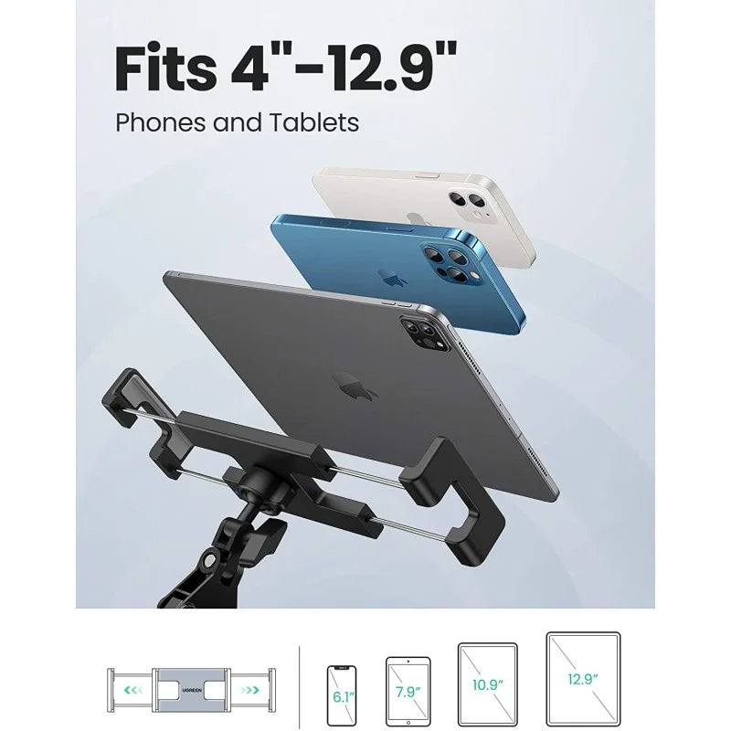 UGREEN Phone & Tablet Ipad Holder Up to 12.9 Inch, Long Lazy Arm, Premium aluminum alloy, 360 degree adjustable