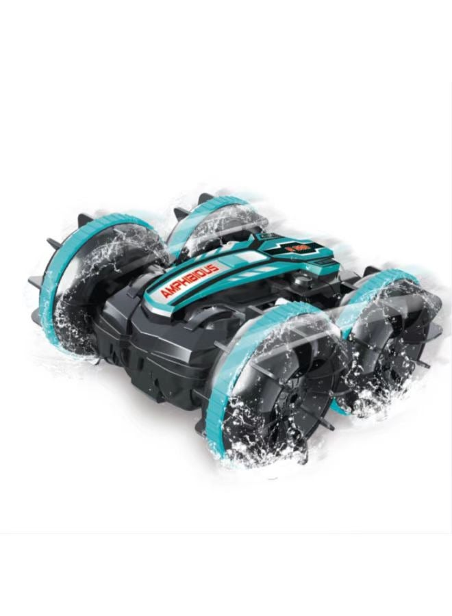 Double Remote Control Amphibious Stunt Car - Sand & Water RC Toy with Flipping, Rotating