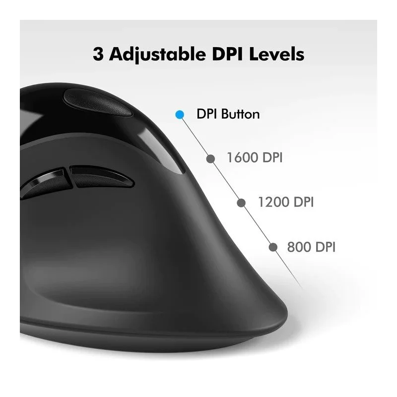 Micropack Speedy Pro MP-V03W, Vertical Wireless Mouse, 1600 Dpi, Dual Receiver USB-A + USB-C, Connect and switch Up To 2 Devices