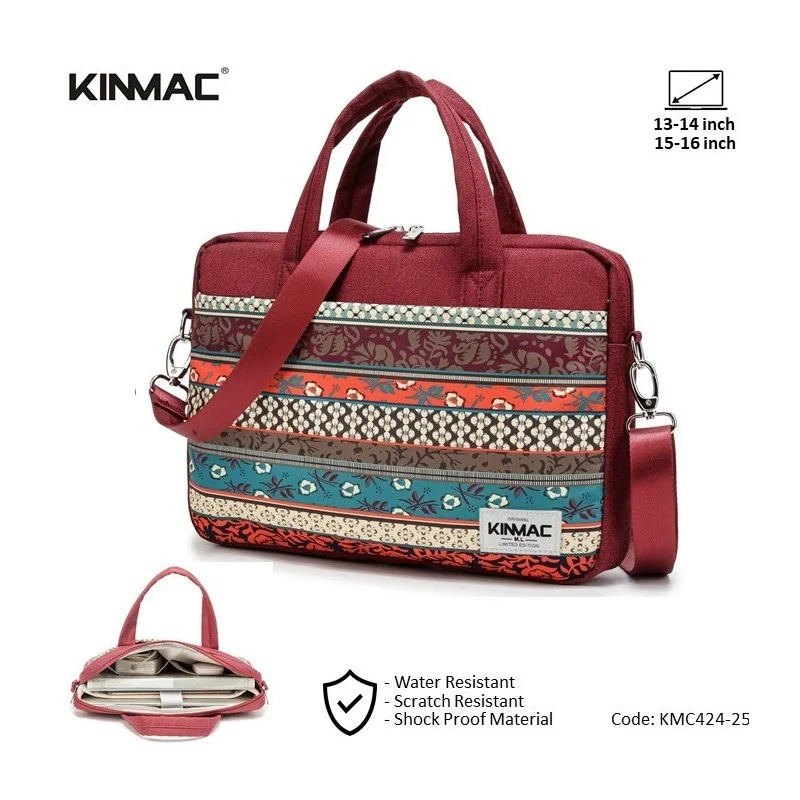 Kinmac Business Laptop Bag KMC425-25 Red Bohemian, Durable and Water-resistant