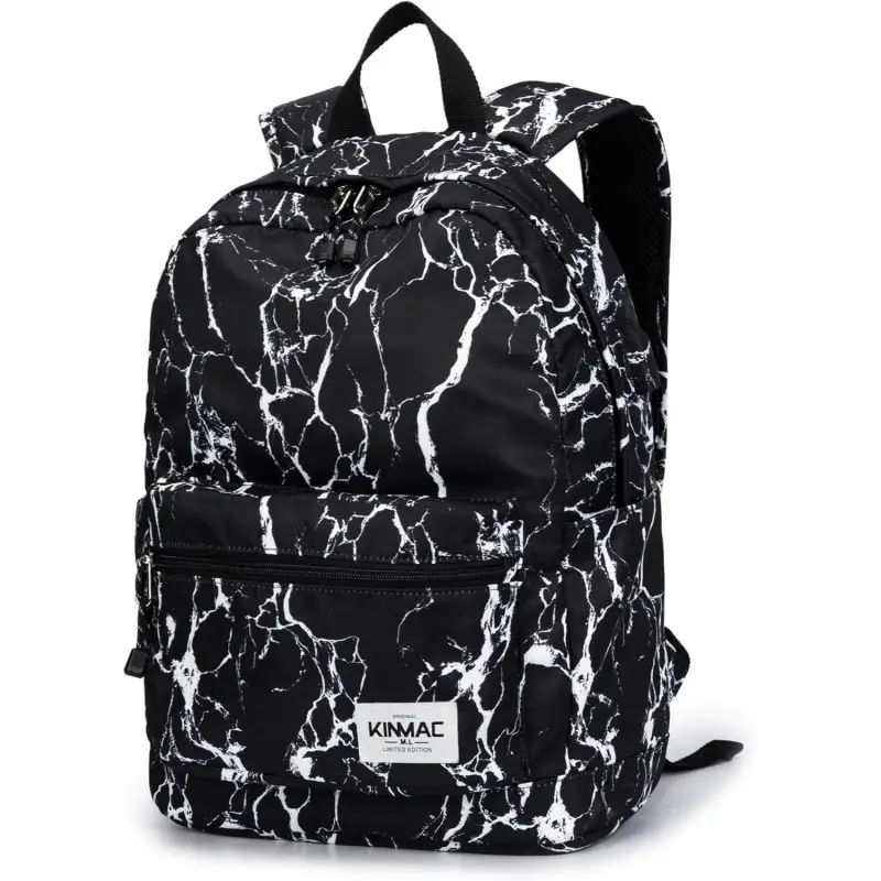 Kinmac Backpack KMB437 Black Marble, Fashion Design, High Quality, Soft Interior Lining & Water-resistant
