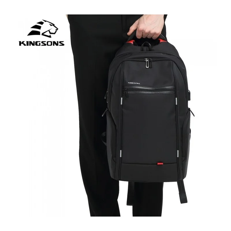 Kingsons Large & Multifunctional Design Backpack KS3140W Black, Water-resistant, shock-resistant, Ergonomic Design