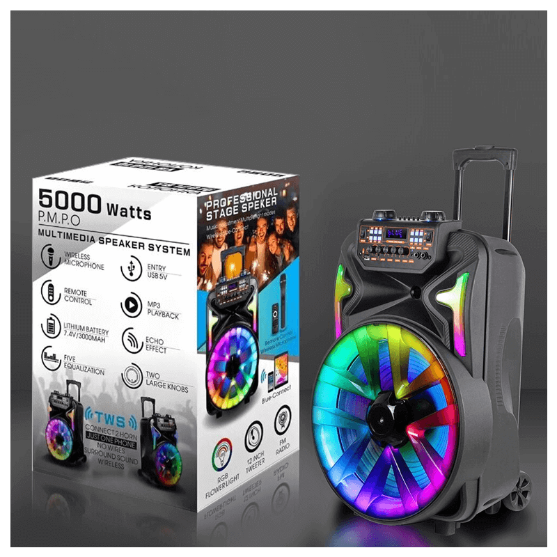 Board-x Speaker Karaoke YB1201Q 12 Inch, 1 Microphone Wireless