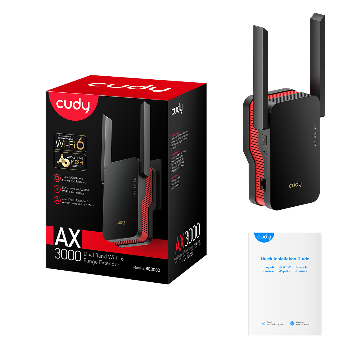 Cudy AX3000 Dual Band Wi-Fi 6 Range Extender
