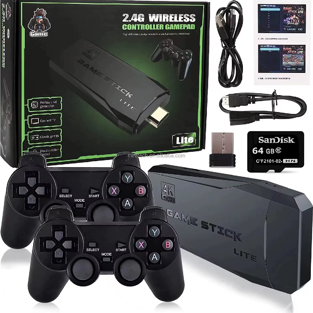 Game Stick Lite 2.4G Wireless HDMI Retro Game Console with Controller