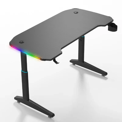 YY Ergonomic manual height adjustable RGB gaming sit-stand desk