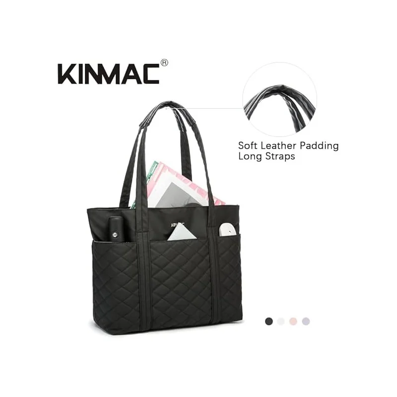 Kinmac 15.6″ Women's Laptop Tote – Chic, Spacious Work-Ready Handbag