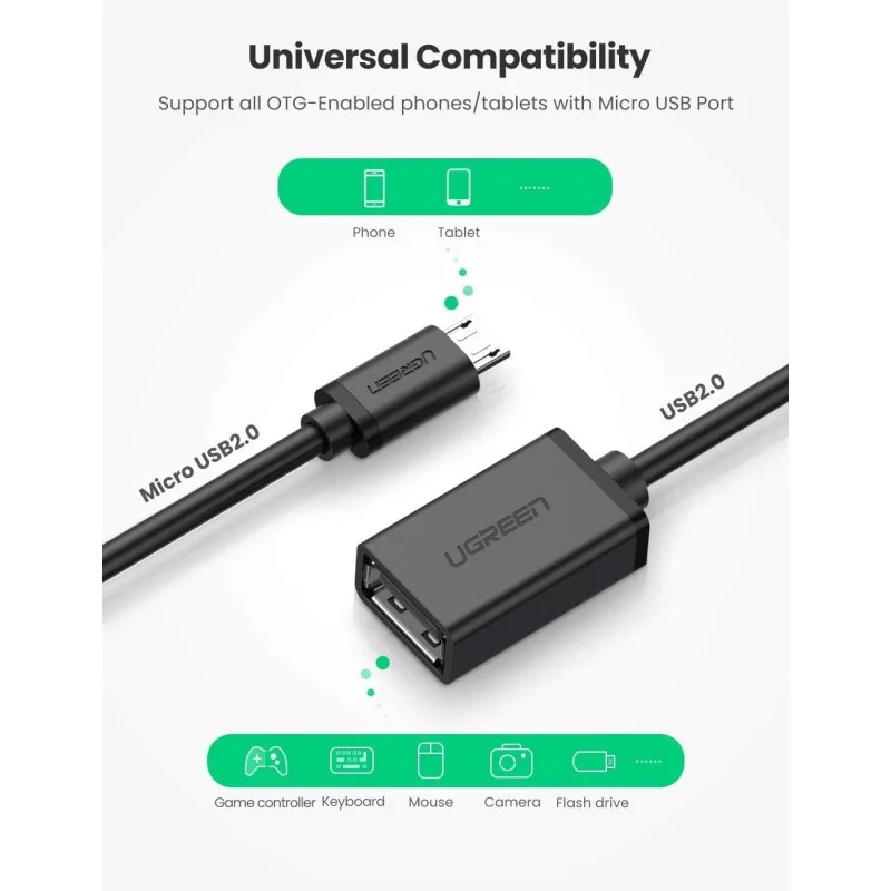 UGREEN OTG Cable Adapter from Micro-USB Male to USB-A Female