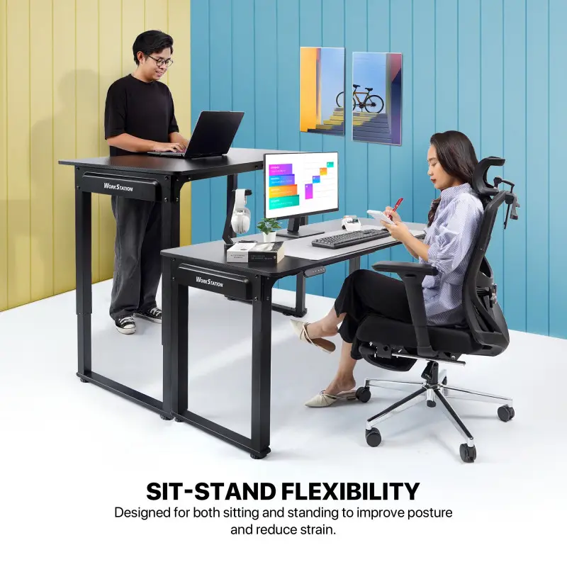 Fantech WS514 Work Station, Dual Electrical Motor, Adjustable Height Desk, Stable Design, load up to 80KG