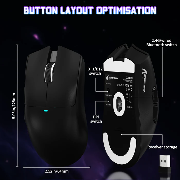 ATTACK SHARK X11SE Wireless Gaming Mouse