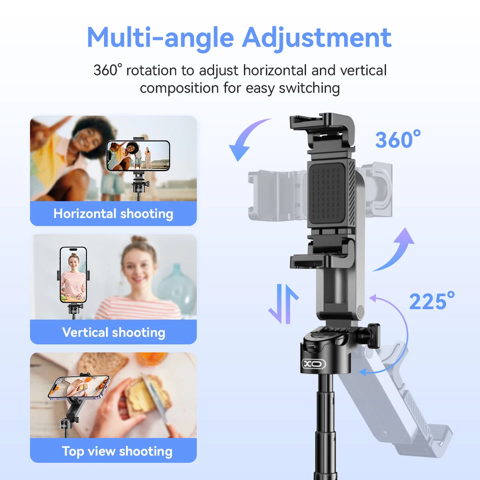 XO Selfie Stick Phone Tripod Stand with Bluetooth Remote for iPhone|Android