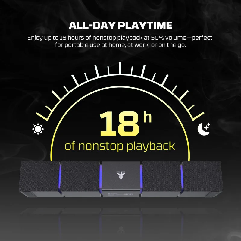 FANTECH BS163 GROOVE BAR PRO (Wired & Bluetooth) RGB Gaming Speaker, 10W + Built-in Microphone