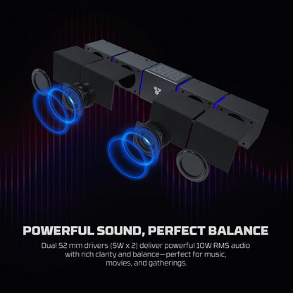 FANTECH BS163 GROOVE BAR PRO (Wired & Bluetooth) RGB Gaming Speaker, 10W + Built-in Microphone