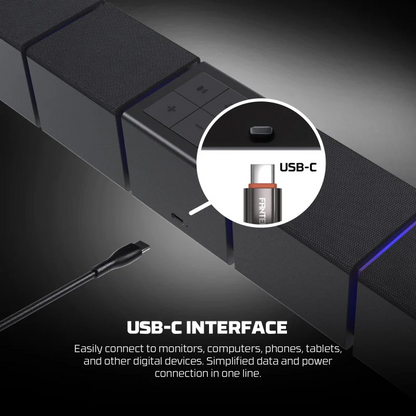 FANTECH BS163 GROOVE BAR PRO (Wired & Bluetooth) RGB Gaming Speaker, 10W + Built-in Microphone