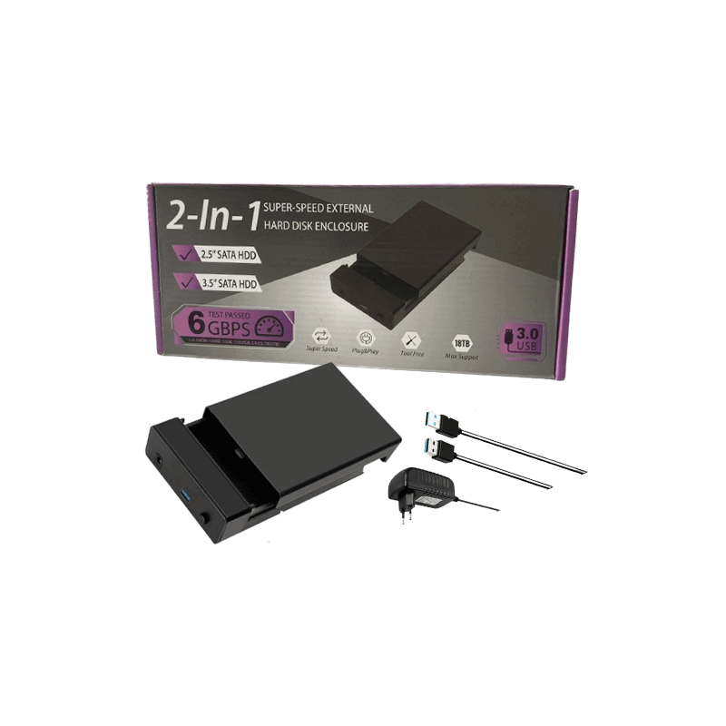 2 in 1 Super Speed External Hard Disk Enclosure
