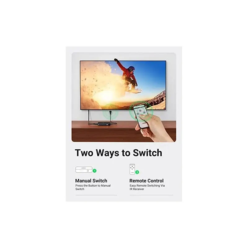 UGREEN 4K HDMI Switch 3 IN 1 OUT with Remote Control