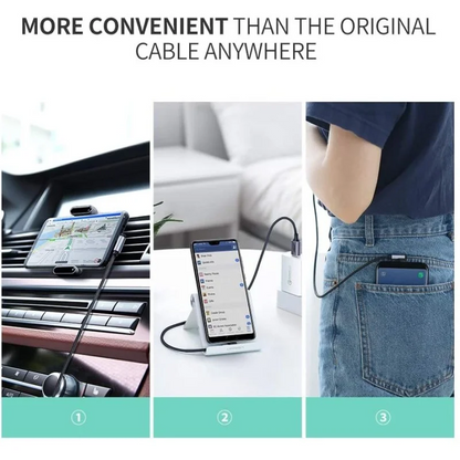 UGREEN USB-A to Angled USB-C Braided Cable, Fast Charge