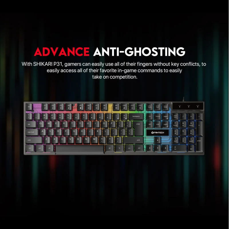 Fantech P31 Gaming Combo 3in1: Keyboard + Mouse + Mousepad, RGB Lighting, Your Complete Gaming Setup