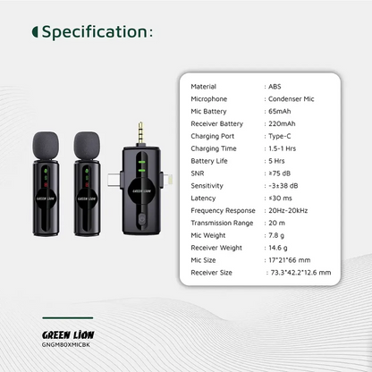 Green Lion GM-80X Microphone 3 in 1 - Black