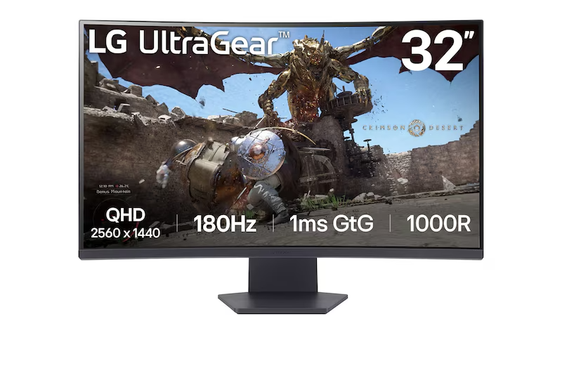 LG 32GS60QC-B 32″ QHD 2K 180Hz 1ms Curved