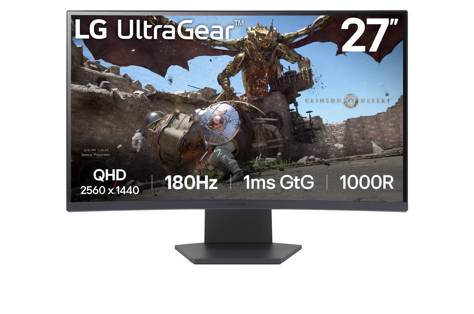 LG 27GS60QC-B 27″ QHD 2K 180Hz 1ms Curved