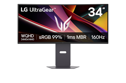 LG 34G600A-B 34″ WQHD 160Hz UltraWide Curved Gaming Monitor