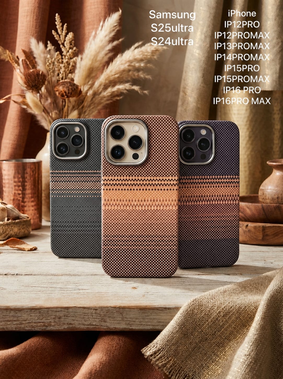 Textured Pattern Protective Case for iPhone & Samsung