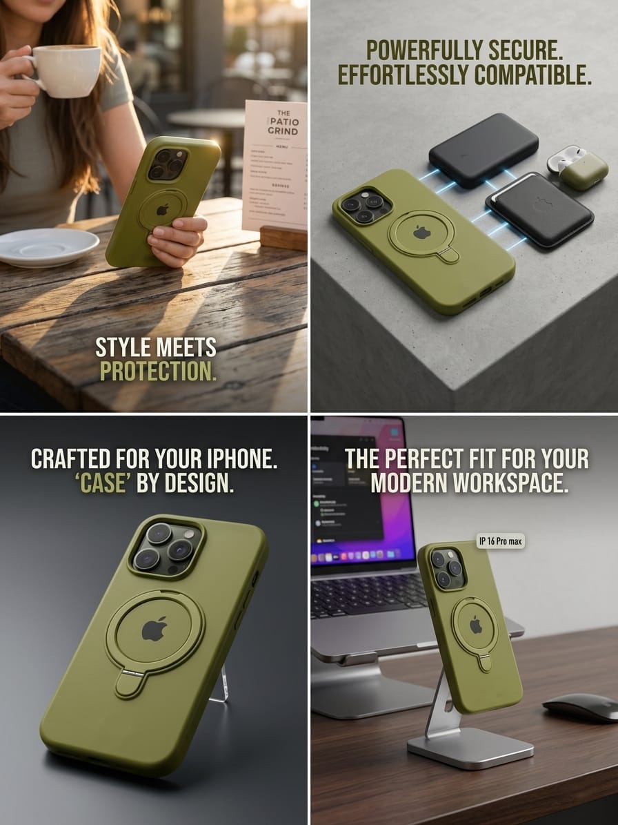 iPhone Silicone MagSafe With Ring Stand