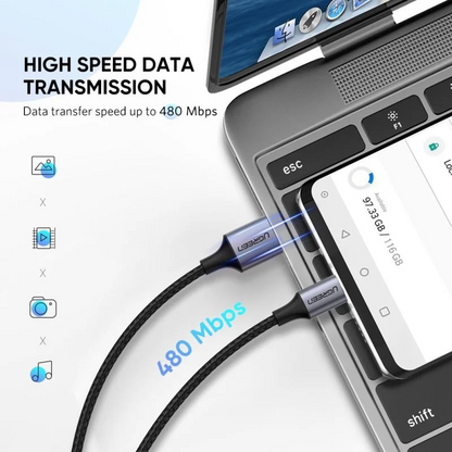 UGREEN USB-A to USB-C Braided Cable, Fast Charge