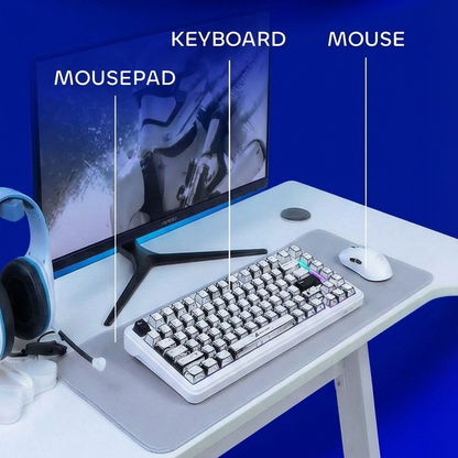 Attack Shark x Fantech Bundle (Keyboard + Mouse + Mousepad) - White
