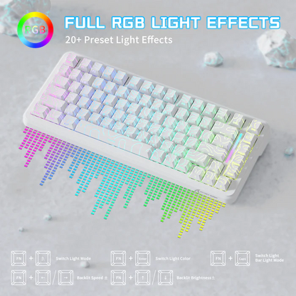 Attack Shark X82PRO HE Three-mode Magnetic Axis Gaming Keyboard White Wireless