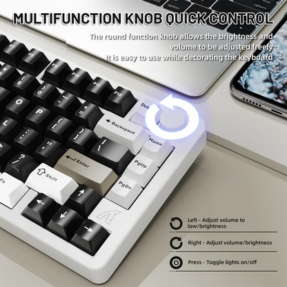 Attack Shark X86 Full Aluminum 80% Wireless Gasket Mechanical Keyboard Milk white