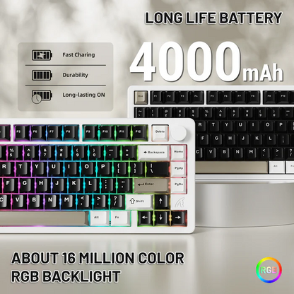 Attack Shark X86 Full Aluminum 80% Wireless Gasket Mechanical Keyboard Milk white