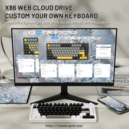Attack Shark X86 Full Aluminum 80% Wireless Gasket Mechanical Keyboard Milk white