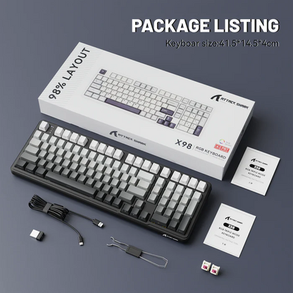 Attack Shark X98 Full-size Tri-mode Gasket-mounted Wireless Mechanical Keyboard Gradient Black