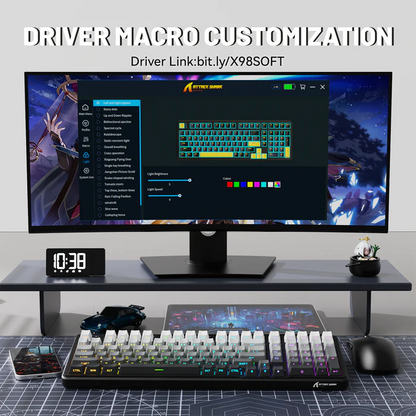Attack Shark X98 Full-size Tri-mode Gasket-mounted Wireless Mechanical Keyboard Gradient Black