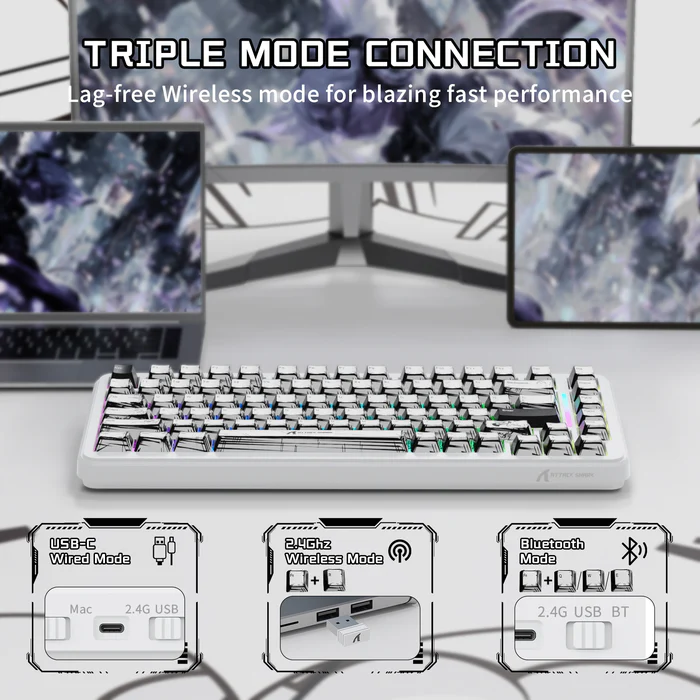 Attack Shark X82PRO HE Three-mode Magnetic Axis Gaming Keyboard Comic Wireless