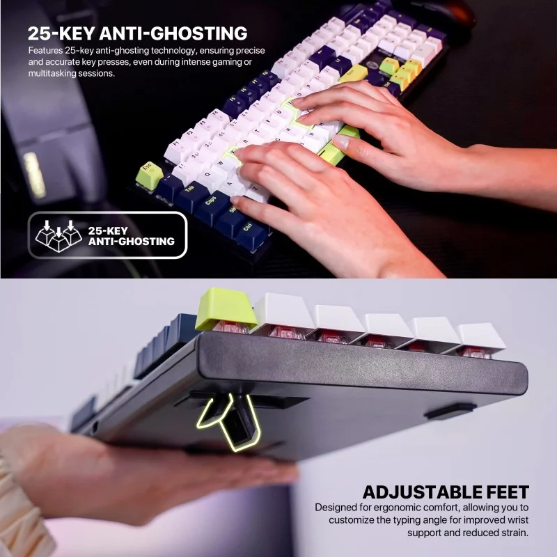 Fantech MORI Edition MK878S - ATOM104S, Pro Wired Mechanical Keyboard with RGB Lighting Blue