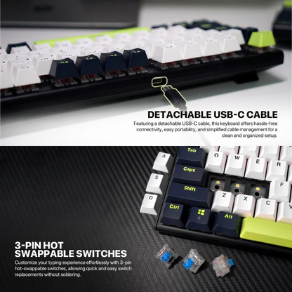 Fantech MORI Edition MK878S - ATOM104S, Pro Wired Mechanical Keyboard with RGB Lighting Blue