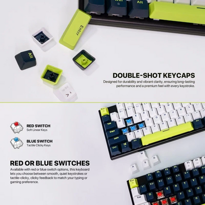 Fantech MORI Edition MK878S - ATOM104S, Pro Wired Mechanical Keyboard with RGB Lighting Blue