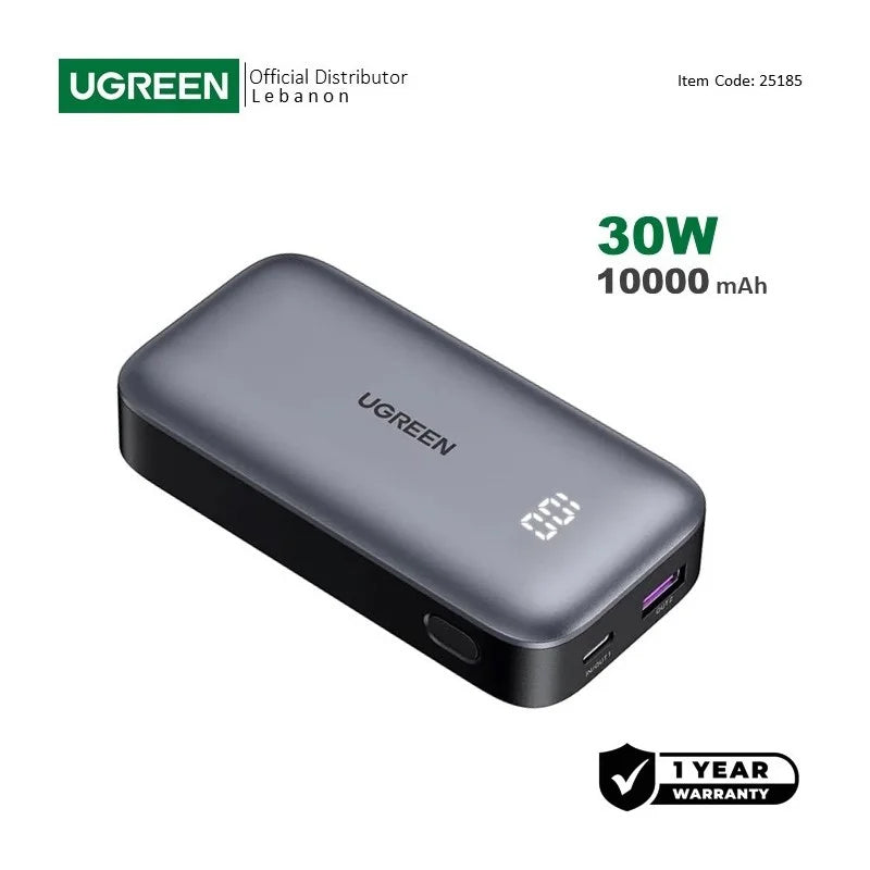 UGREEN Power Bank 30W PD, Dual Ports, 10000 mAh, Smart & Fast Charging for Phones, Tablets, Ipads
