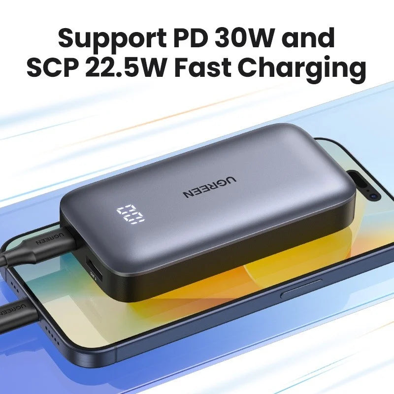 UGREEN Power Bank 30W PD, Dual Ports, 10000 mAh, Smart & Fast Charging for Phones, Tablets, Ipads