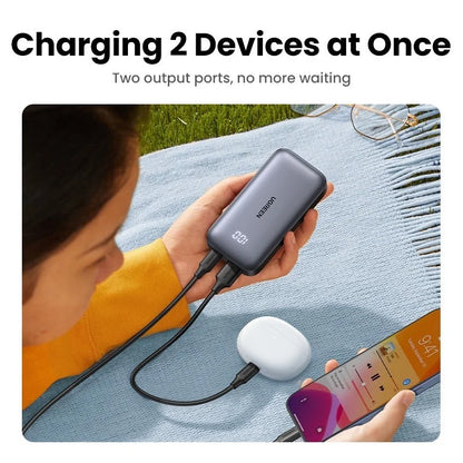 UGREEN Power Bank 30W PD, Dual Ports, 10000 mAh, Smart & Fast Charging for Phones, Tablets, Ipads