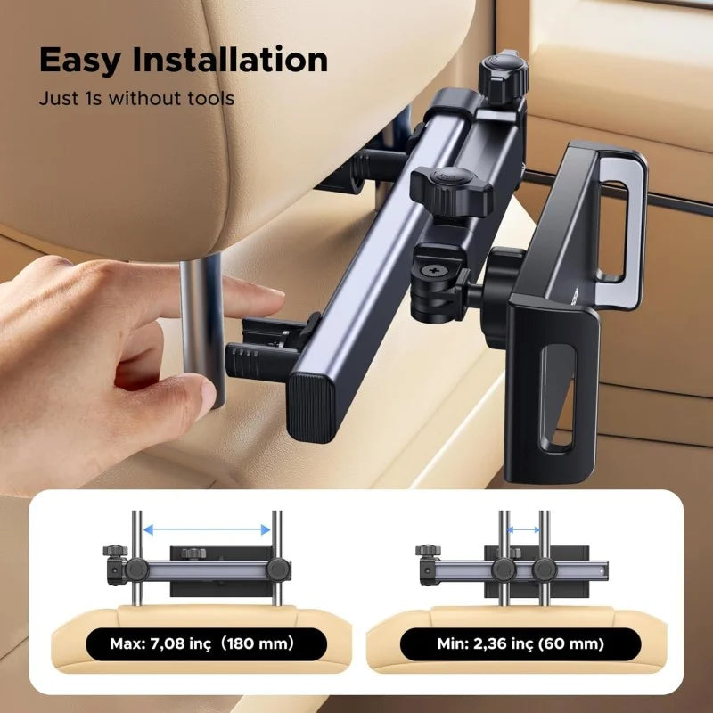 UGREEN Headrest Car Tablet Mount with Extendable Arm & 360° Rotation – Travel Essential for Kids