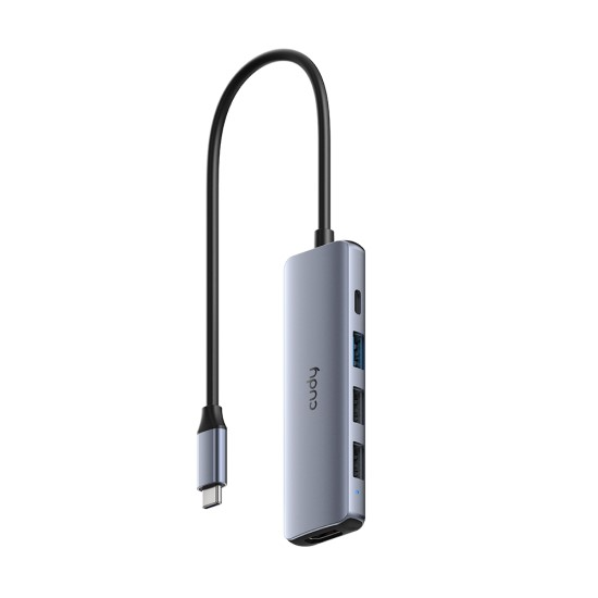 Cudy UH405 5-in-1 USB-C Multiport Adapter - 100W PD, 4K HDMI, 3 USB-A Data Ports