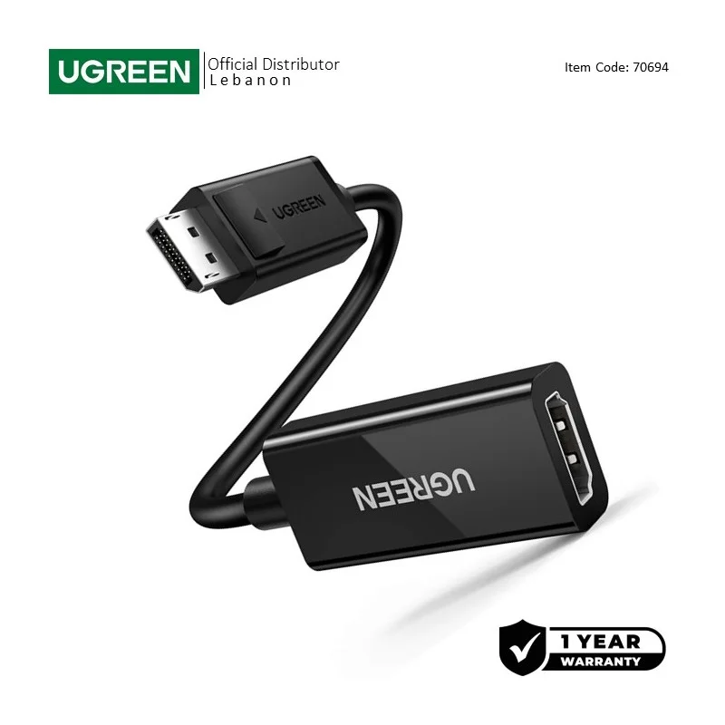 UGREEN 4K Display Port Male to HDMI Female Converter - MM137 70694