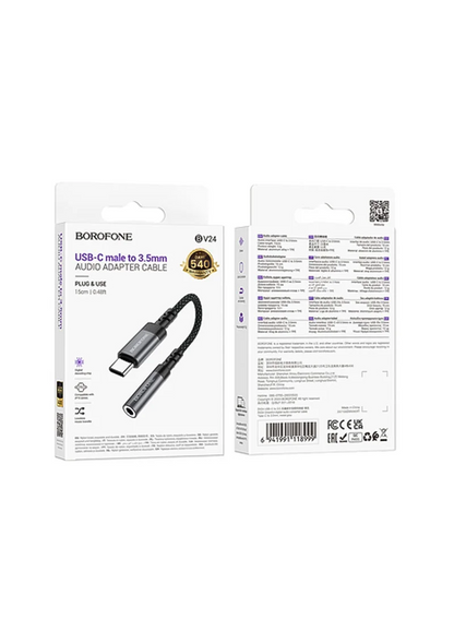 Type-C to 3.5mm Audio Adapter with Durable Braided Design & Wide Compatibility