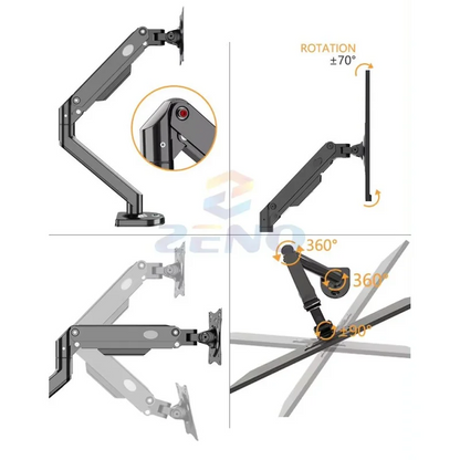KALOC DY1 H2 Adjustable Single Arm for Laptops up to 17.3 Inches
